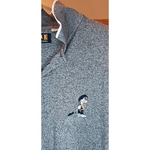 Vintage GRUMPY DWARF x FOURSOME Size XL Polo Shirt Mens Gray Melange Cotton Golf - Picture 3 of 8